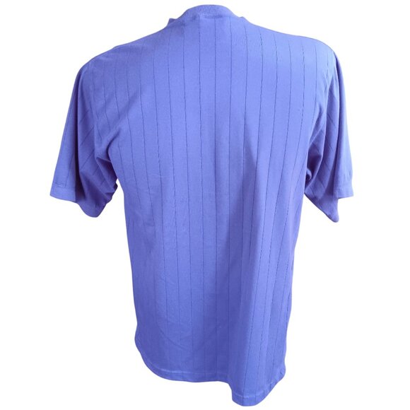 Vintage Men's Medium T-shirt 1980's Bristol Blues Henley Polo Shirt Ribbed - Picture 4 of 5